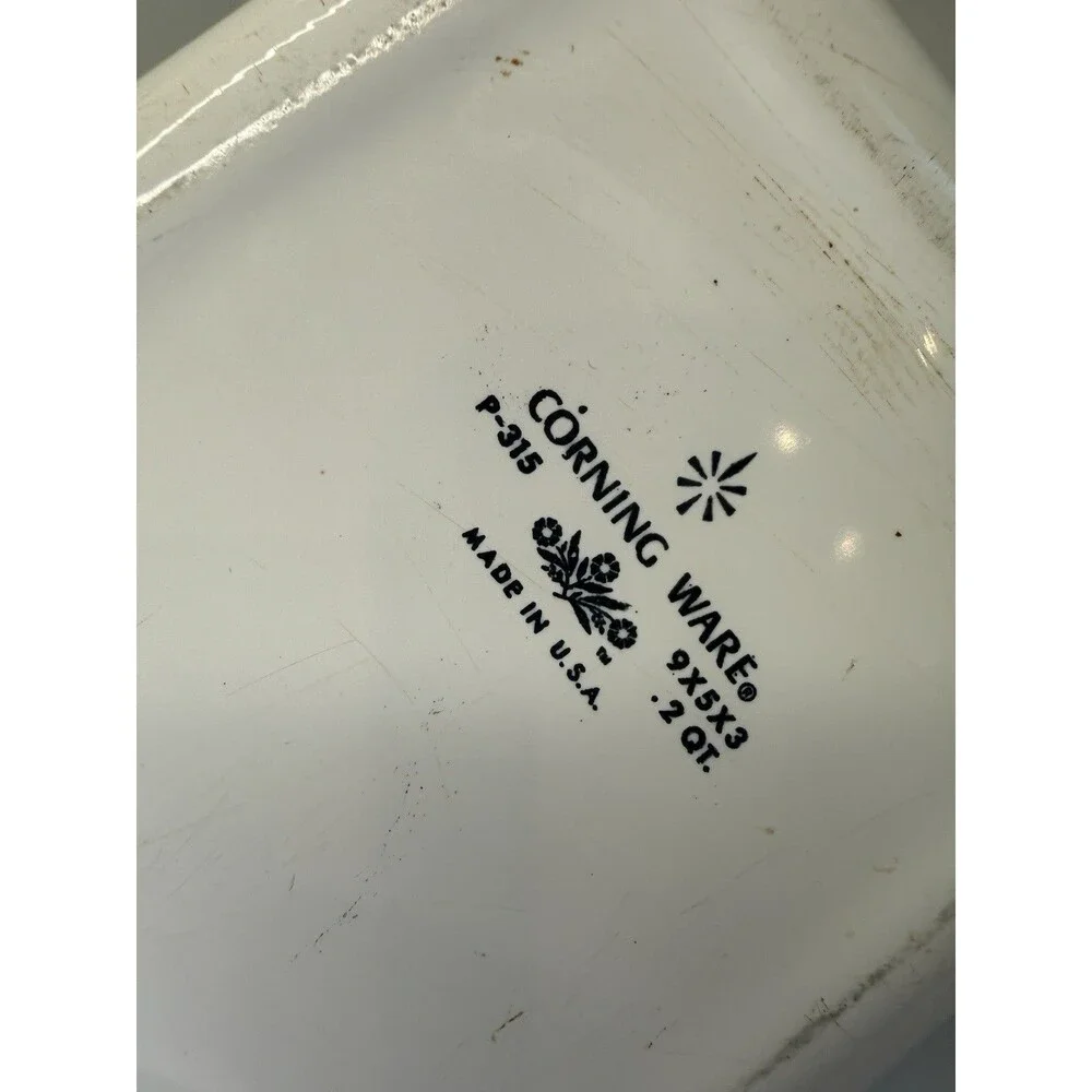 CorningWare Blue Cornflower P-315 Loaf Pan 2 Quart 9x5x3 Vintage USA GUC